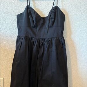 Express V Neck Mini Poplin Bubble Dress